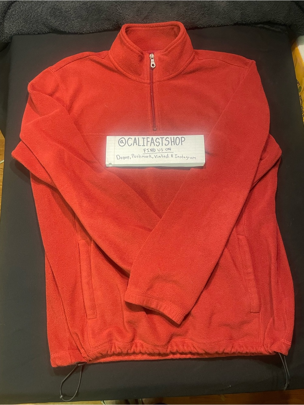 croft & barrow Red Quarter-Zip Fleece Pullover